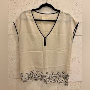 Zadig & Voltaire Silk Ivory & Black Blouse